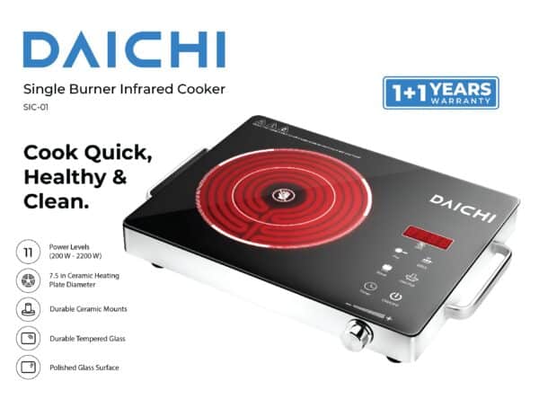 Daichi 2200W Single Infrared Cooker SIC-01 Box Front Daichi 2200W Single Infrared Cooker SIC-01 Box Front