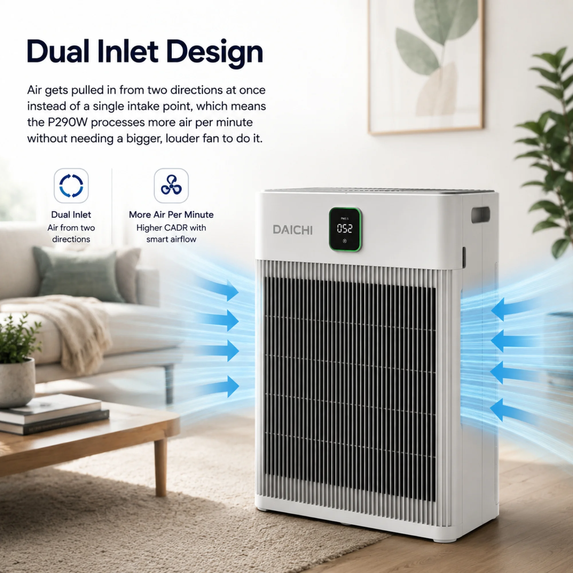 DAICHI dual inlet air purifier design