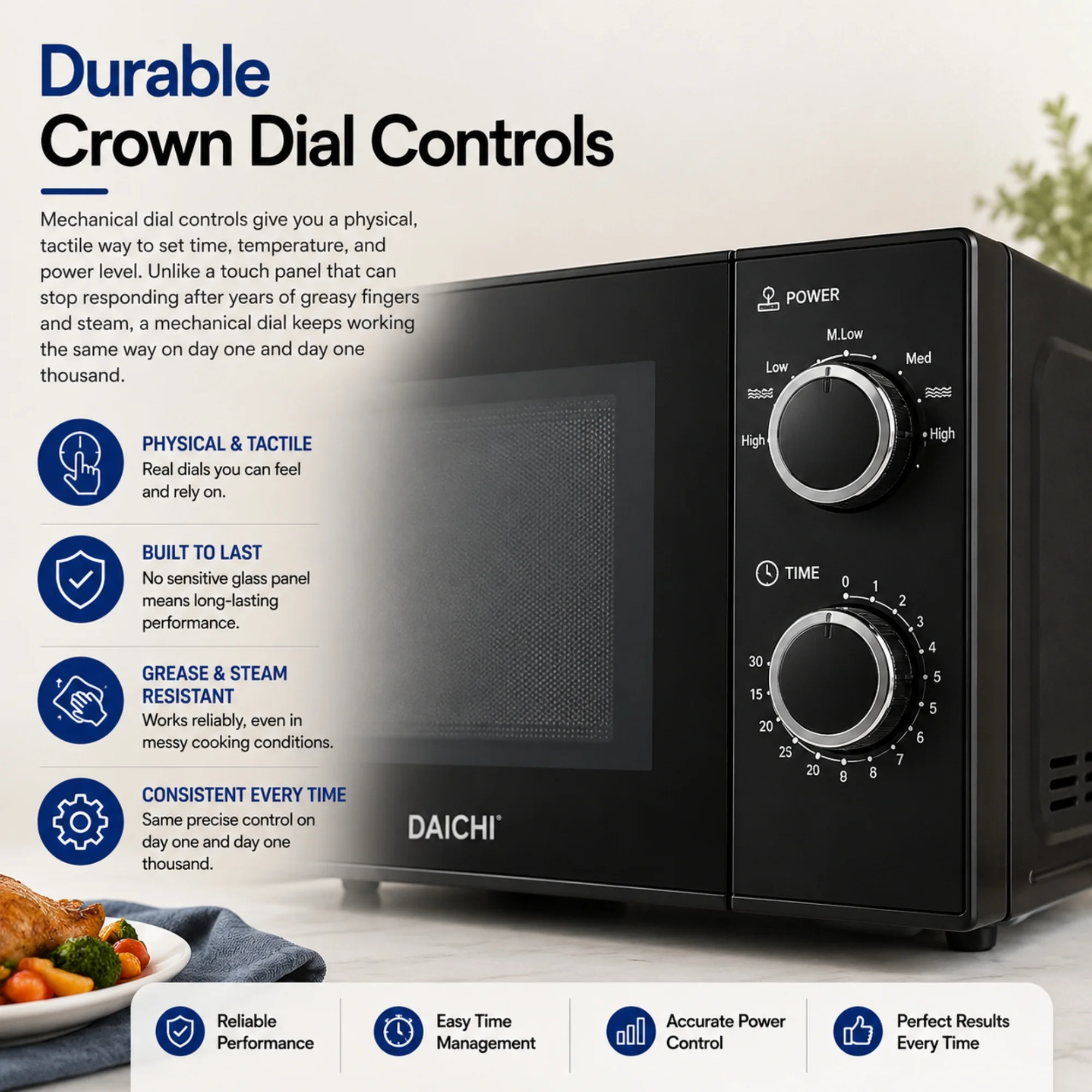 DAICHI durable crown dial controls
