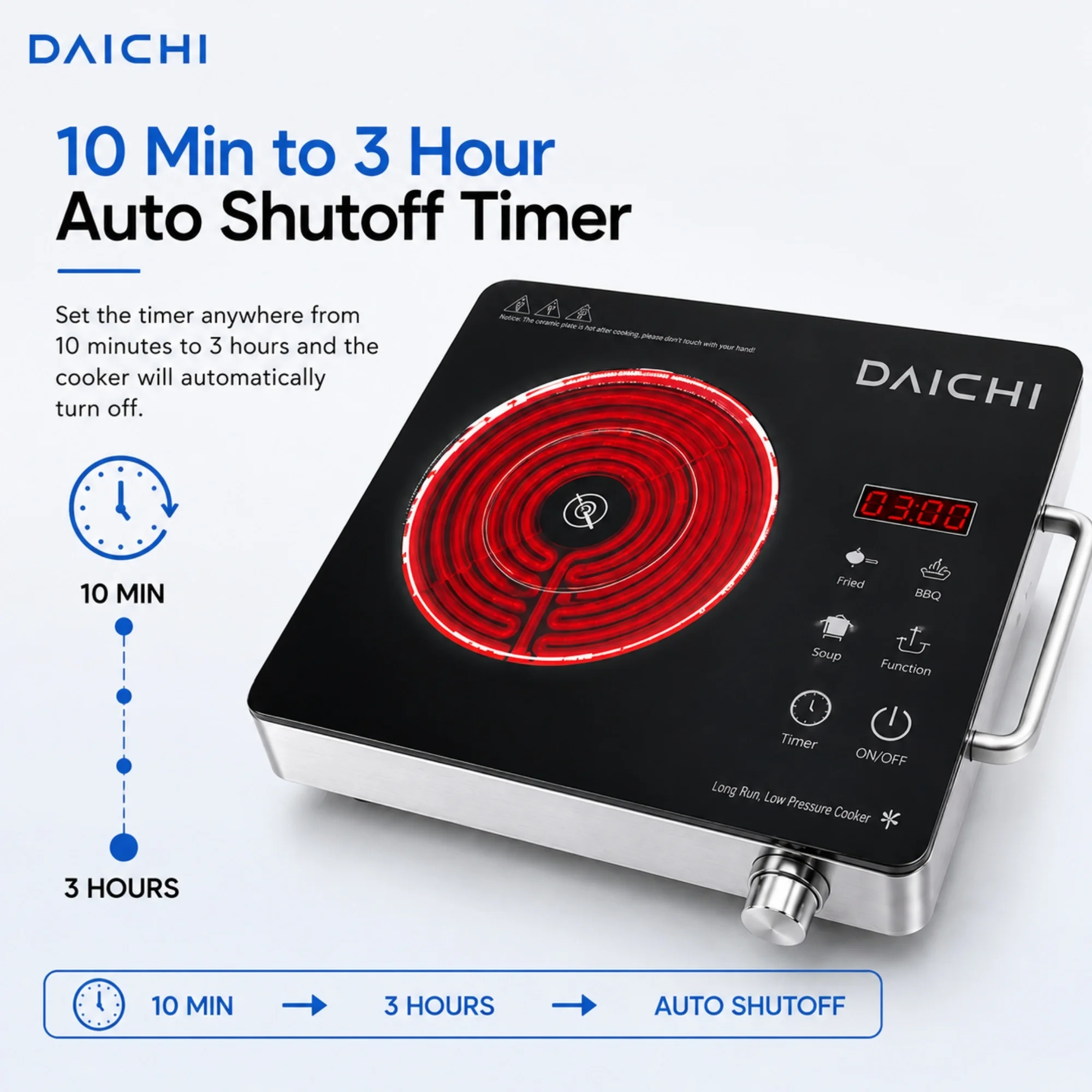 DAICHI infrared cooker auto shutoff timer
