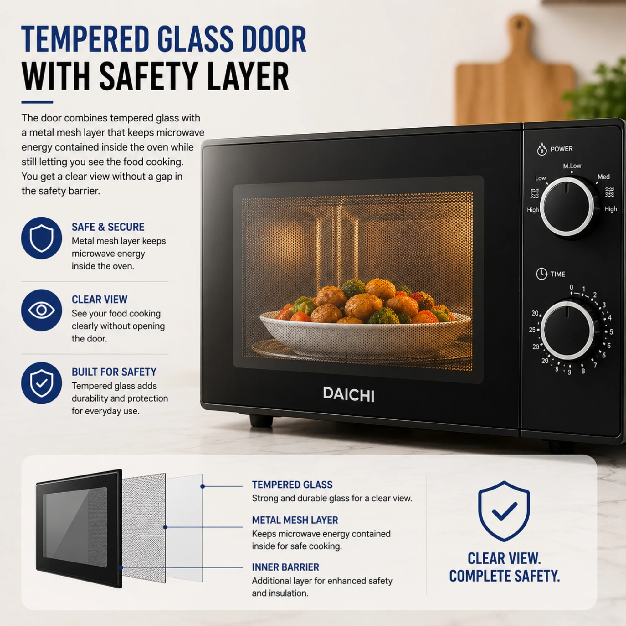 DAICHI tempered glass safety door