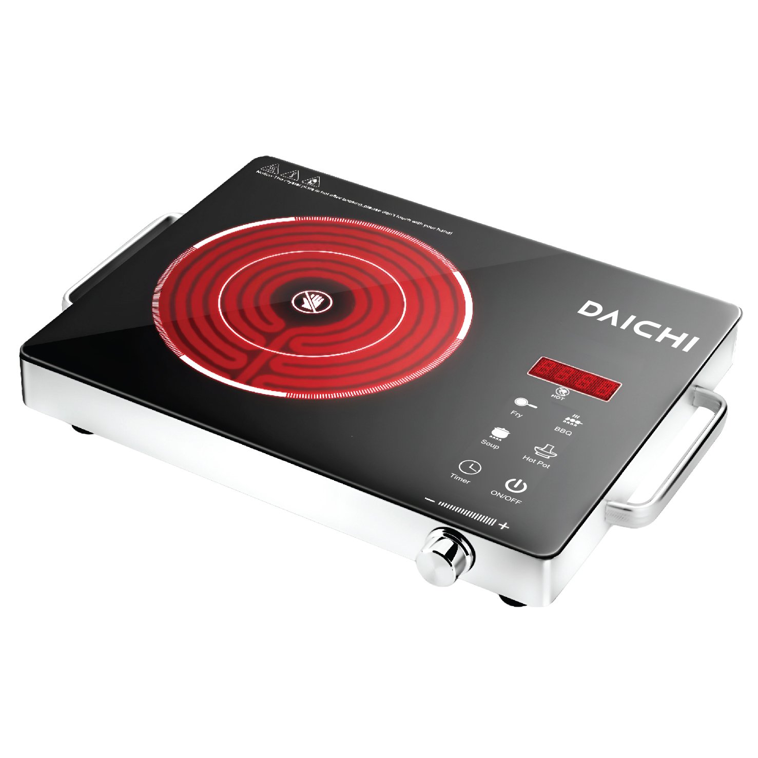 Angled view of DAICHI infrared cooker