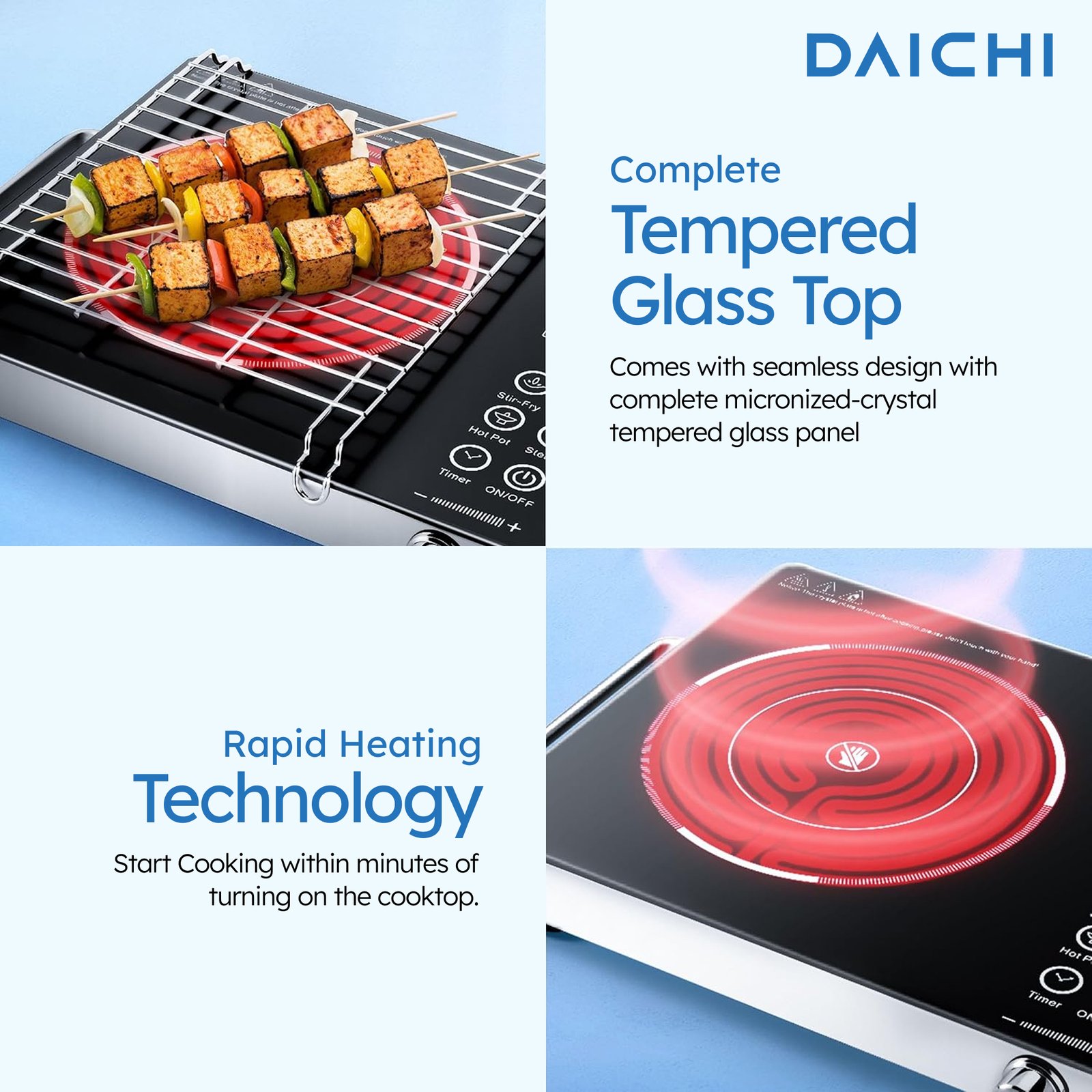 DAICHI tempered glass infrared cooker technology