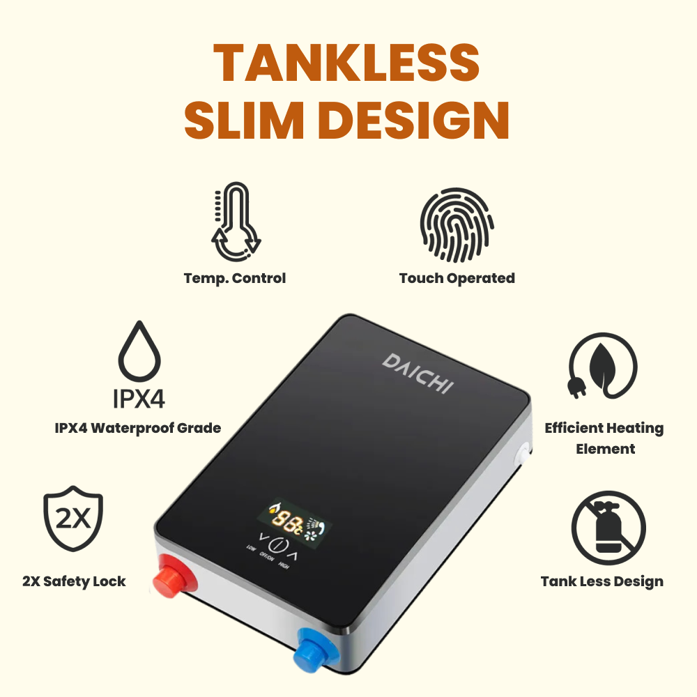DAICHI tankless slim water heater design