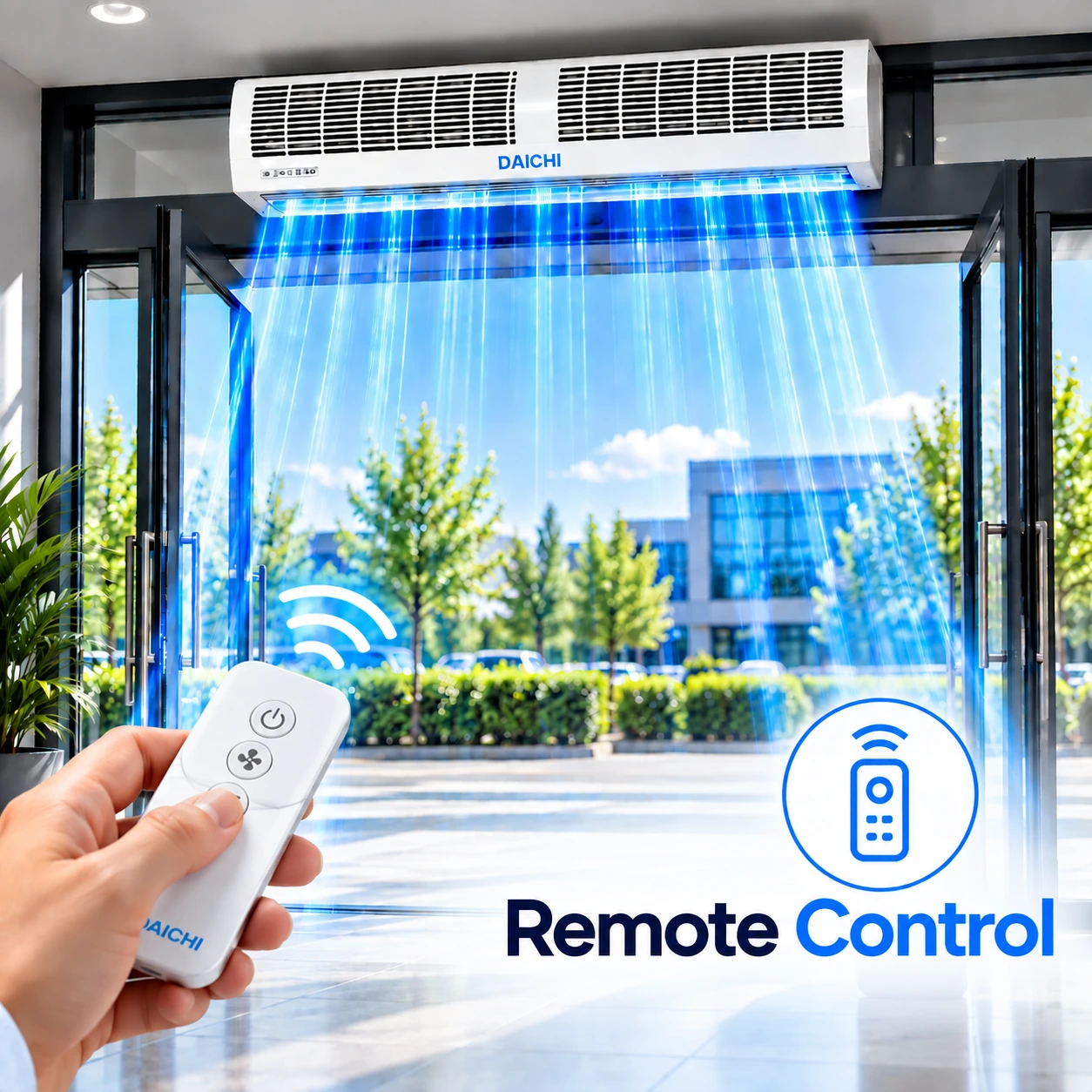 Remote-Controlled Air Curtain Advertisement